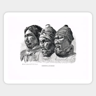 19th century Greenlanders in profile Sticker